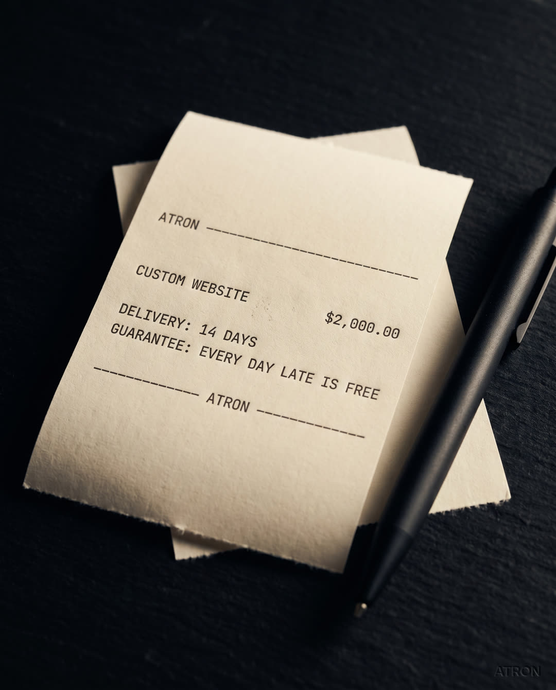 Web Dev receipt mockup